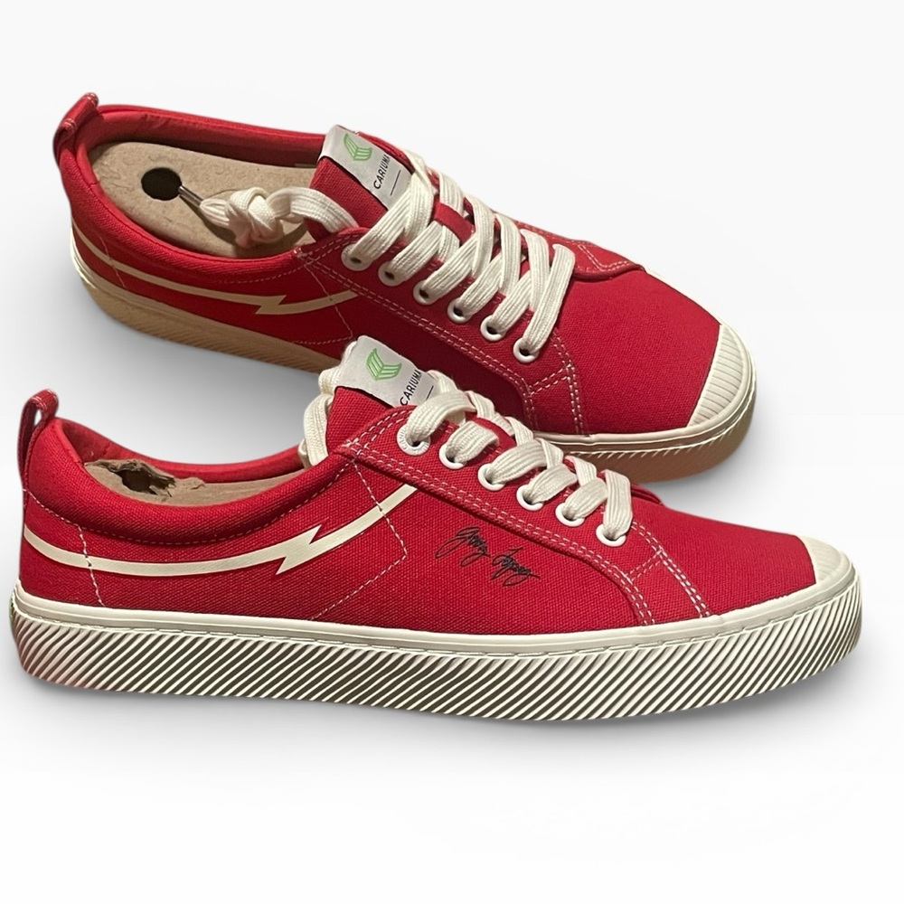 Cariuma OCA Low‎ Gerry Lopez Red Canvas Sneaker, W11.5, M10, NIB